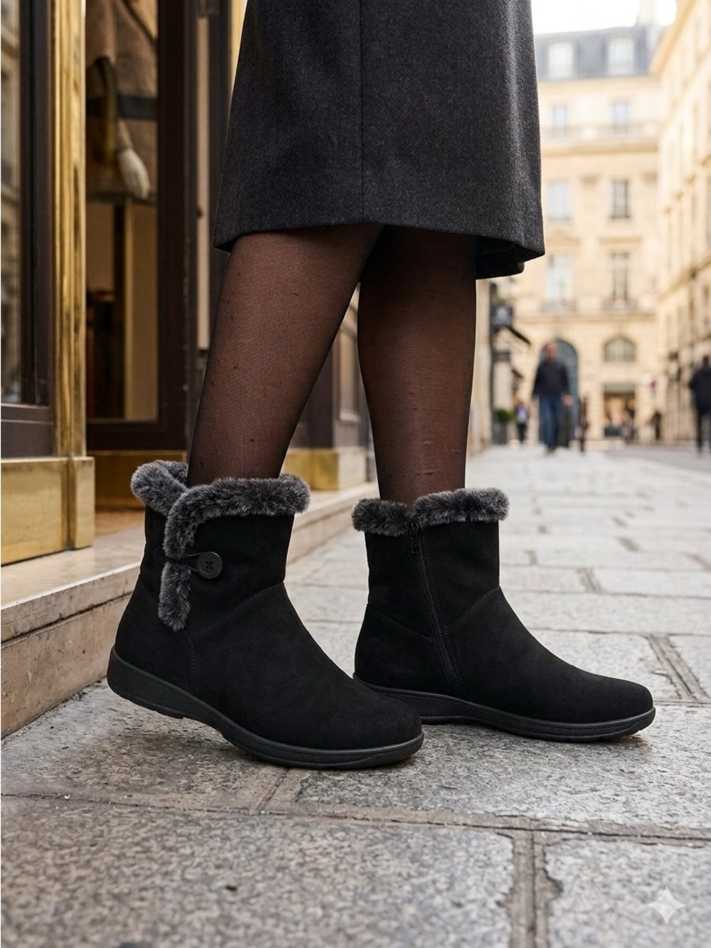 Naturalizer Quinita Black Ankle Boots - Size 8.5M (Wide)